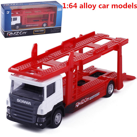 1: 64 modèles de voiture en alliage, véhicules porte-jouets Semi-remorque, diecastes métalliques, jouets de taxiage inertiel, jouets éducatifs, livraison gratuite ► Photo 1/6