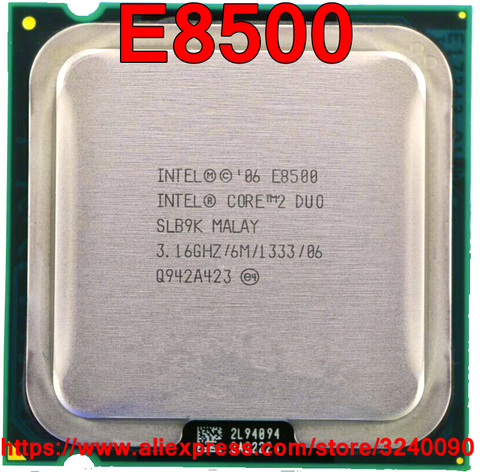 Processeur Intel Core 2 Duo E8500, 3.16GHz/6M/1333MHz, prise double cœur, Original, livraison gratuite et rapide, 775 ► Photo 1/1