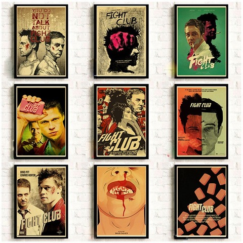 17 affiches de film classique de Brad Pitt, film de combat Club rétro, bonnes affiches en papier Kraft, décor mural de café Bar, autocollant/peinture ► Photo 1/6