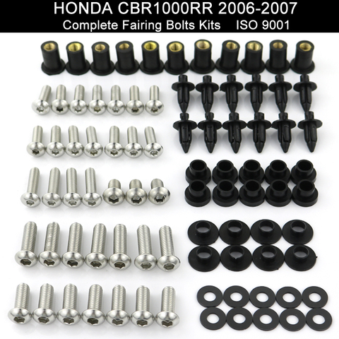 Kit complet de boulons de carénage, vis de corps, écrous de vitesse en acier inoxydable pour moto Honda CBR1000RR CBR 1000RR 2006 2007 ► Photo 1/6