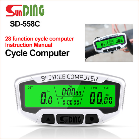 Suding – compteur de vélo sans fil, écran LCD numérique rétro-éclairé, compteur de vitesse, chronomètre, accessoires SD-558C ► Photo 1/6