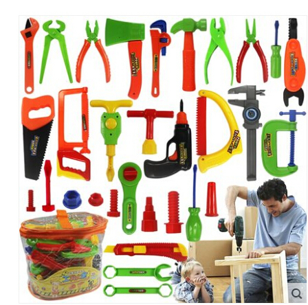 Kit de jouets éducatifs pour bébés, maison de jeu, jouet classique en plastique, outils pour enfants, marteau boîte à outils, kit d'outils de Simulation, jouets ► Photo 1/1