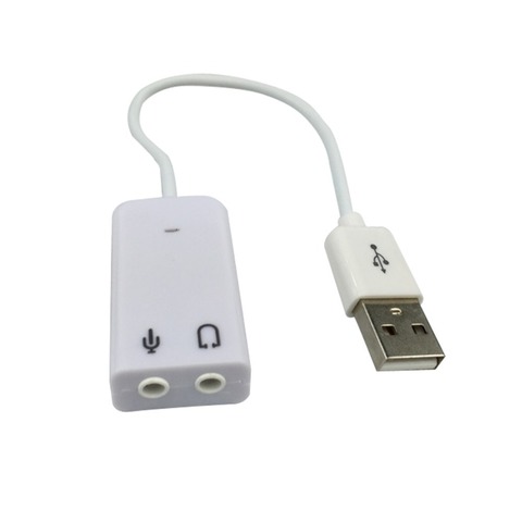 Adaptateur Audio pour raspberry pi 2, blanc, 3.5mm, Microphone, prise écouteurs vers carte son USB 2.0, 7.1 canaux, haut-parleur ► Photo 1/5