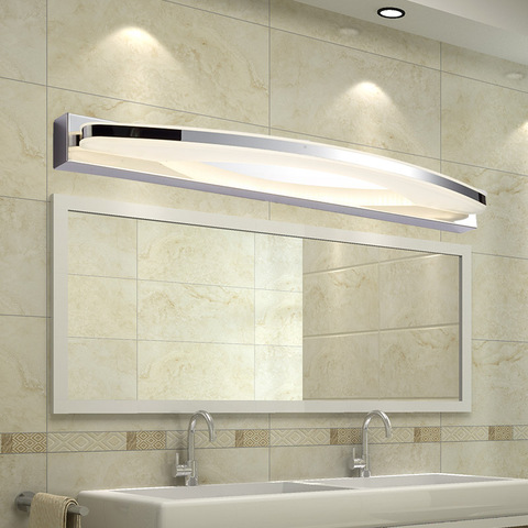 Applique murale moderne à Led en acier inoxydable, éclairage en acrylique pour miroir de salle de bain, abat-jour, 170-240V, 12W / 20W ► Photo 1/1