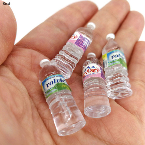 Offre spéciale 1:12 Mini Simulation bouteille d'eau minérale résine modèle maison de poupée Miniature enfants cadeau jouets accessoires de décoration de la maison ► Photo 1/6