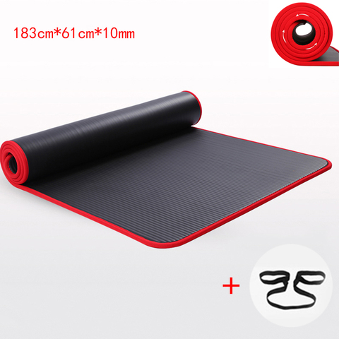 Tapis de Yoga antidérapant NRB, 10MM, Extra épais, de haute qualité, pour Fitness, environnement, coussins d'exercice, Pilates, avec bandes ► Photo 1/1