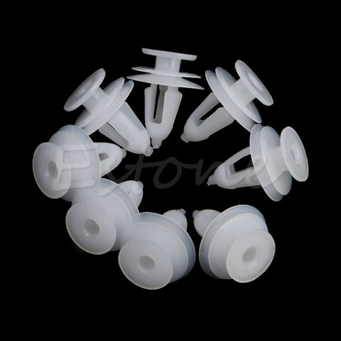 Nouveau 20 pièces en plastique blanc Rivets retenue Clips 9mm trou pour pare-chocs de voiture ► Photo 1/6
