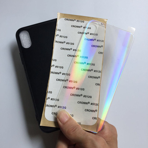 Le Laser UV Impression Aurora Paillettes Blanc TPU Housse Pour iPhone 11 12 Pro Max 6 6s 7 8 Plus X Xs Xr XS Max SE 2022 10 pièces ► Photo 1/6