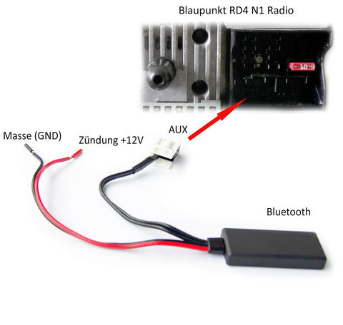 BLUETOOTH AUX ADAPTATEUR MP3 Pour Citroen C1 C2 C3 C4 C5 DS3 DS4 Blaupunkt RD4 Radio ► Photo 1/3