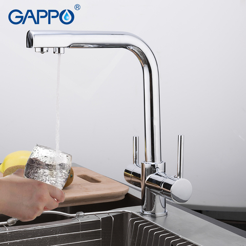 GAPPO robinet de cuisine filtre à eau robinet évier de cuisine robinet mitigeur d'eau grue robinet de cuisine torneira avec eau filtrée mélangeur en laiton ► Photo 1/6