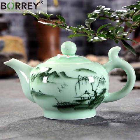 BORREY – théière chinoise Longquan en porcelaine, tasse à thé Kung Fu, ensemble de théière peinte à la main Puer Oolong, cadeau, 220Ml ► Photo 1/6