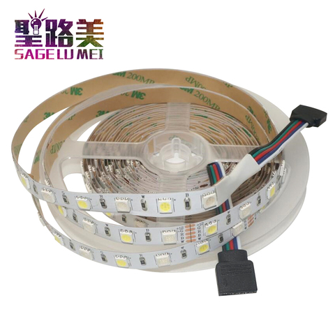 Bande lumineuse RGB + RGBWW RGBCW 5 broches IP30/IP65/IP67, 5 m/rouleau, 12v, 60 diodes/M, SMD5050, couleur mixte, blanc chaud/froid ► Photo 1/3