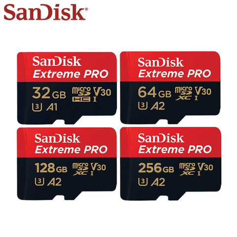 Sandisk – carte Micro SD Extreme PRO, 32 go/64 go/128 go/256 go/UHS-I go, classe 10, A2, U3, vitesse de lecture Max 170 mo/s, V30, A1 ► Photo 1/6