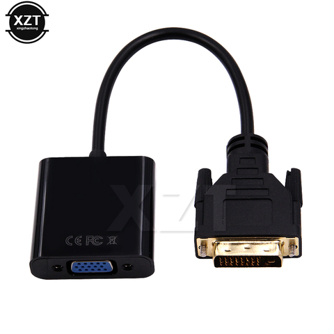 20CM Full HD 1080P DVI-D vers VGA adaptateur 24 + 1 25Pin mâle vers 15Pin femelle convertisseur de câble pour PC HDTV moniteur DVD TV Box projecteur ► Photo 1/4