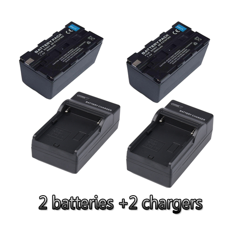 Piles au lithium NP-F970 NP-F960 + 2 chargeurs F970, batterie d'appareil photo pour lampe annulaire LED FE480, FD480, FS480, 6600mah ► Photo 1/4