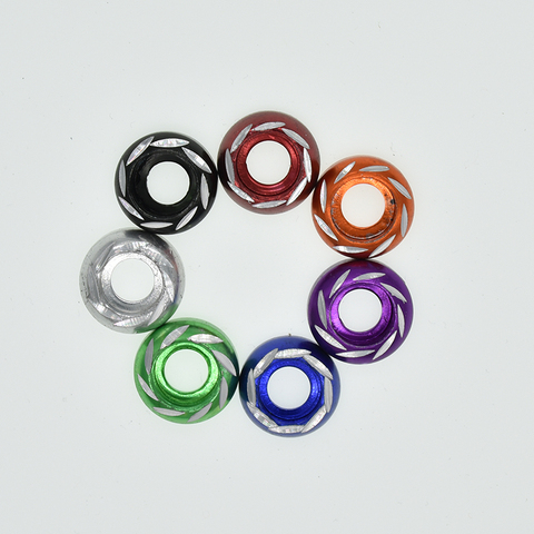 Rondelles multicolores en alliage d'aluminium M6, 10 pièces, pour modification et décoration de moto ► Photo 1/5