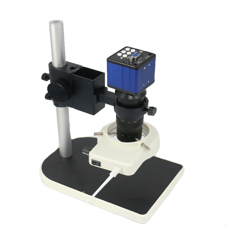 Appareil-photo industriel numérique de Microscope de 2MP HD pour la sortie vidéo de VGA de laboratoire d'industrie + lentille de c-mount 130X + lumière d'anneau de 56 LED + support ► Photo 1/1