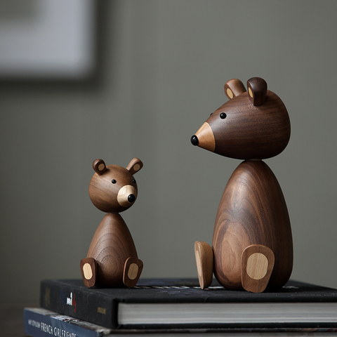 Russie petit ours bois ornements pour décor écureuil pour meubles bois artisanat expédition petits cadeaux bois ours jouet ornement maison ► Photo 1/6