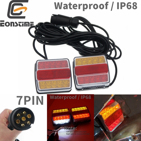 Eonstime – Kit d'éclairage de remorque 12V 10m 10 LED, feu arrière pour plaque d'immatriculation, lampe de haute qualité étanche IP68 ► Photo 1/6