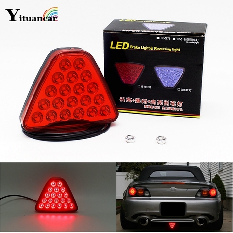 Yituancar 1 Pièces LED Lumière De Queue De Voiture De Freinage Recul Lampe D'avertissement 20LEDs Rouge Flash Stroboscopique Style Pour Moto ATV Camion SUV ► Photo 1/6