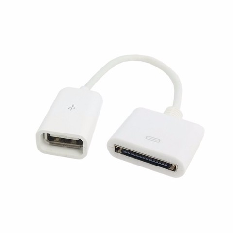 Adaptateur de recharge femelle vers USB pour iPhone 4s, 30 broches, noir/blanc, 1 pièce ► Photo 1/6