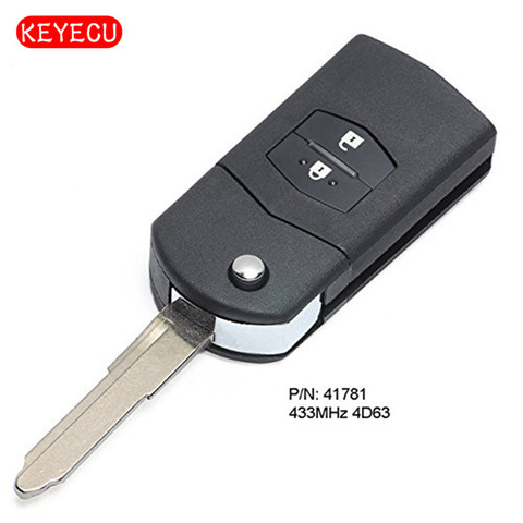 Keyecu – clé télécommande à 2 boutons, mise à niveau, 433MHz, 4D63, pour Mazda 3 BK série 2006 – 2009, BT50 2006 Visteon 41781 ► Photo 1/1