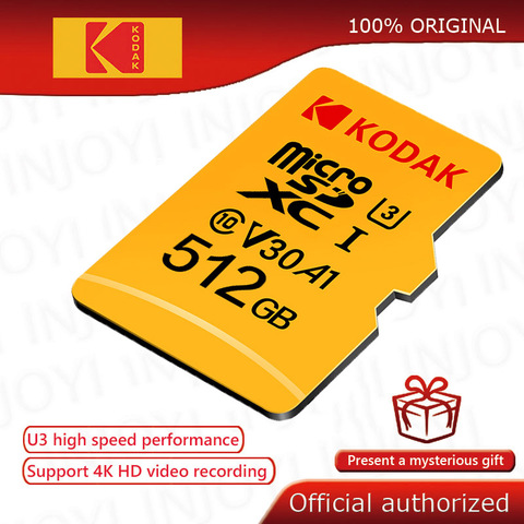 Carte Micro SD originale Kodak 512GB classe 10 16G 32G 64GB U3 4K haute vitesse carte mémoire Flash cartao de mémoire 128gb mecard C10 ► Photo 1/5