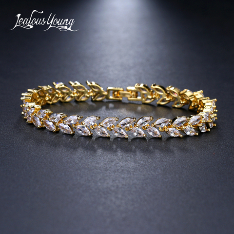 Bracelet en zircone cubique, bijoux, breloque, couleur argent clair, en cristal CZ pour femmes ► Photo 1/6
