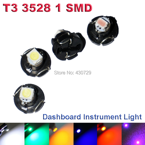 Lumière de tableau de bord de voiture | 6X T3 3528 1210 SMD jauges de voiture, lumière de tableau de bord, batterie de lampes pour voiture DC12V 6 couleurs ► Photo 1/6