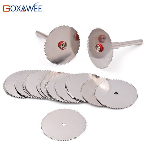 GOXAWEE Disques De Coupe Outils Rotatifs roue De Coupe pour Outils Dremel Accessoires 10 pièces dremel Disques avec 2 pièces Mandrins 22/25/32mm ► Photo 1/5