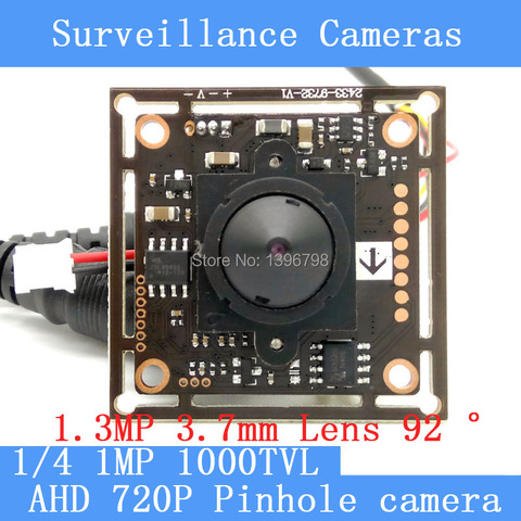 Mini caméra de surveillance à sténopé AHD 720P, 1mp, Module de vision nocturne, 1/4 pouces HD, objectif 3.7mm, 92 degrés ► Photo 1/6