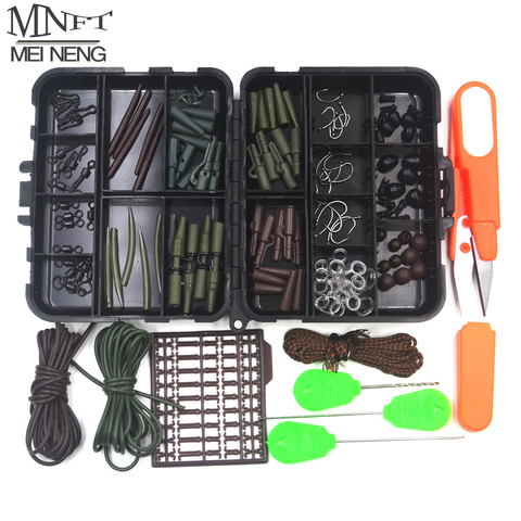 MNFT-Kit de matériel de pêche à la carpe, pinces à plomb/perles/hameçons/ciseaux/gréement/manches Anti-emmêlage/pivots, appâts, accessoires terminaux, 1 ensemble ► Photo 1/6