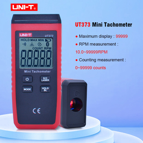 UNI-T UT373 Mini tachymètre Laser numérique tachymètre sans Contact plage de mesure 10-99999 tr/min tachymètre odomètre Km/h rétro-éclairage ► Photo 1/6