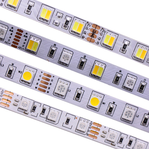 Bande de LED étanche SMD 5050 RGB de 5 m, lumière blanche et chaude, lumineuse et flexible, 300 bulbes DC 12V et 24V CCT RGBCCT RGBW RGBWW ► Photo 1/6