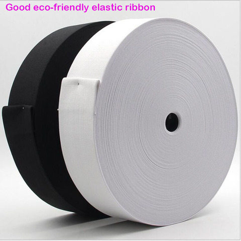 Bonnes bandes élastiques noires ou blanches larges de 15mm à 60mm ruban élastique tressé bandes élastiques accessoire de vêtement 1lot = 3yards ► Photo 1/6