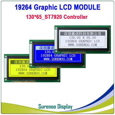 Matrice graphique parallèle avec écran LCD, 19264x64, LCM intégré, Support de contrôleur ST7920, série SPI, 192 ► Photo 1/5