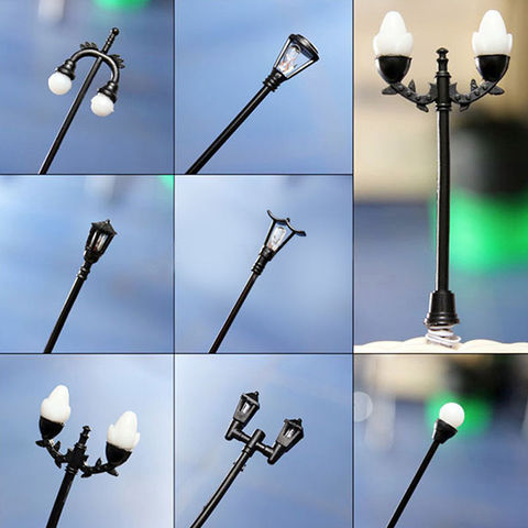 Lampadaire rétro en résine 10 Styles, 1 pièce, Figurines ornementales de jardin Miniature, Mini paysage féerique, décor artisanal ► Photo 1/6