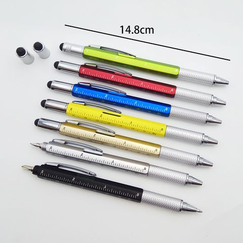 1 PC Outil Stylo À Bille Papeterie Créative Tournevis Règle Esprit Niveau Stylo À Bille Multifonction Canetas Bureau Promotion Cadeau ► Photo 1/6