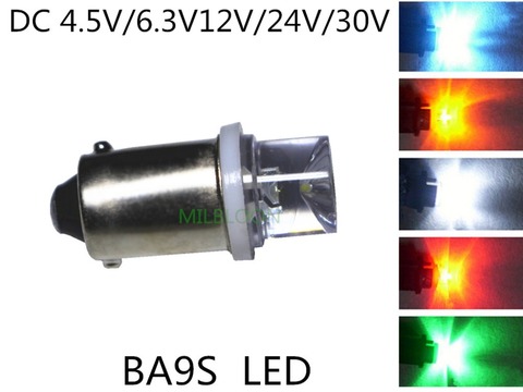 Ampoule Concave ba9s LED, indicateur d'astigmatisme, Instrument, machine expérimental, 4.5V 6.3V 24V, 5 pièces ► Photo 1/6