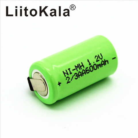 LiitoKala – batterie Rechargeable 2/3 AA, 600mAh, ni-cd nicd, 1.2V, bleu, moins cher ► Photo 1/6