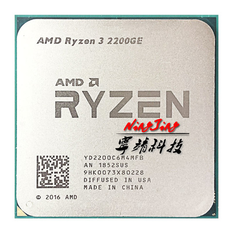 AMD Ryzen 3 2200GE R3 2200GE 3.2 GHz Quad-Core Quad-Thread processeur d'unité centrale YD2200C6M4MFB Socket AM4 ► Photo 1/1