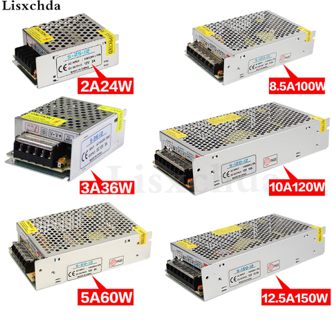 1 Pcs led driver 12 v alimentation pour la bande de LED AC 85-265 v 110 V 220 V à DC 12 V 1A 5A 10A 15A 20A 30A Commutateur Adaptateur transformateur ► Photo 1/6