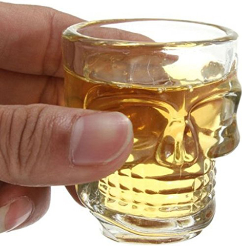 Verres à whisky à Base lourde, 4 pièces, visage de crâne, verres à boisson de fête pour le Brandy ► Photo 1/6