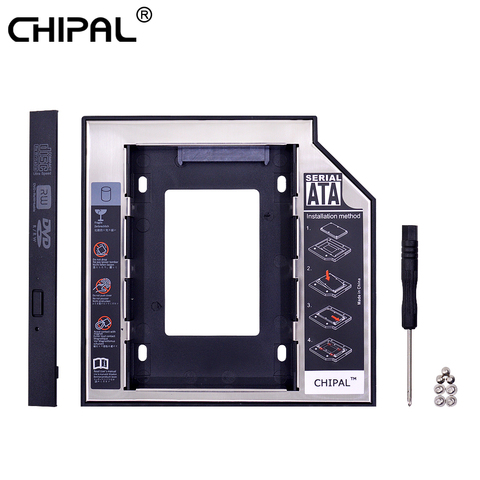 CHIPAL – deuxième caddie de disque dur universel, 12.7mm SATA 3.0 pour 2.5 pouces, boîtier de disque dur avec pour ordinateur portable ► Photo 1/6