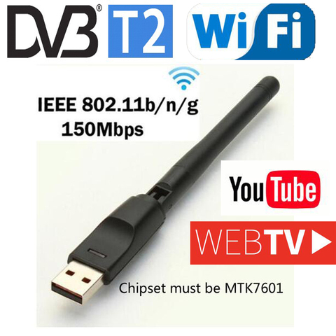 Dongle WIFI MTK 7601 RealTec 7601, adaptateur sans fil Usb, RTL 7601 pour Pc et boîtier Tv numérique Dvb-T2 ► Photo 1/4