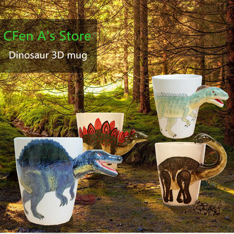 CFen-tasse en céramique A en forme de dinosaure 3D | Peinte à la main, tasse à café en céramique, tasse de thé au lait, cadeaux d'anniversaire ► Photo 1/6