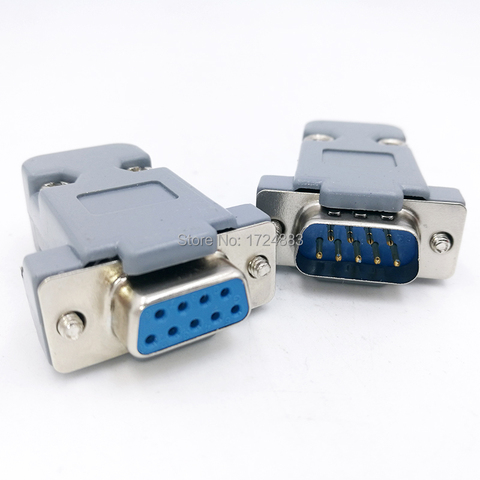 Connecteur adaptateur série DB9 type D RS232 COM, trou à 9 broches, femelle et mâle, installation à vis + coque DP9 ► Photo 1/5