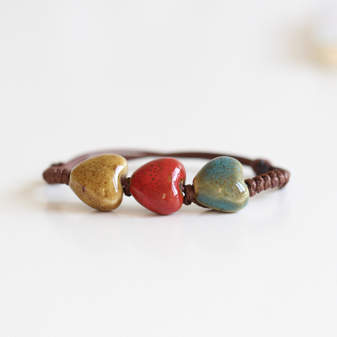 Bracelet de perles en céramique faites à la main pour femme, bijou de charme, cadeau, retour à la mode, #1253 ► Photo 1/4