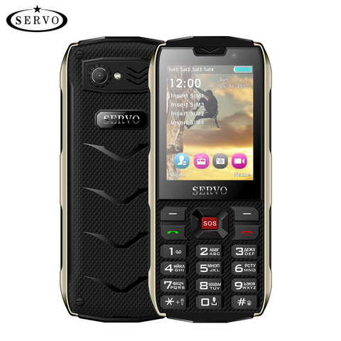 SERVO H8 téléphone portable 2.8 pouces 4 carte SIM 4 veille Bluetooth lampe de poche GPRS 3000mAh batterie externe téléphone langue russe clavier ► Photo 1/6