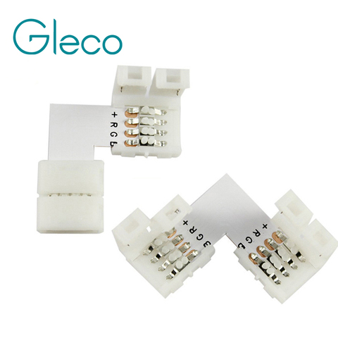 Connecteurs en L, 5 pièces, connecteur LED à angle droit, bande lumineuse de couleur RGB, 5 pièces, 4 broches 5050 ► Photo 1/3